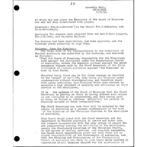 Board of Missions - Minutes