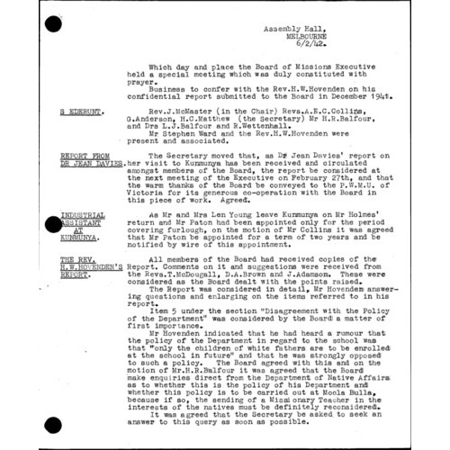 Board of Missions - Minutes