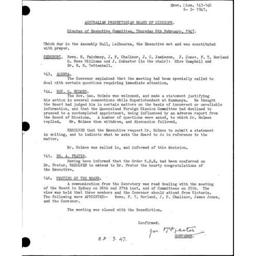 Board of Missions - Minutes