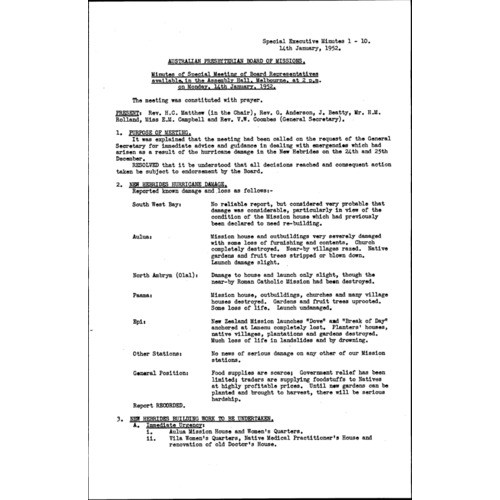 Board of Missions - Minutes