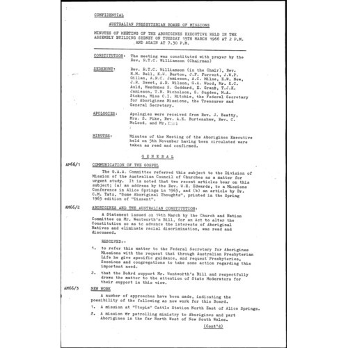 Board of Missions - Minutes