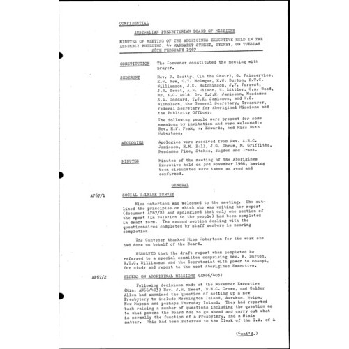 Board of Missions - Minutes