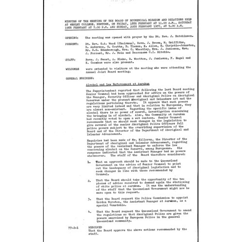 Board of Missions - Minutes