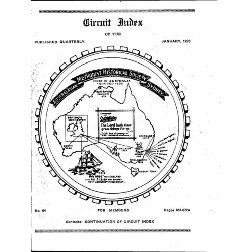Journal and Proceedings of the Australasian Methodist Historical Society (includes Circuit Index for NSW)