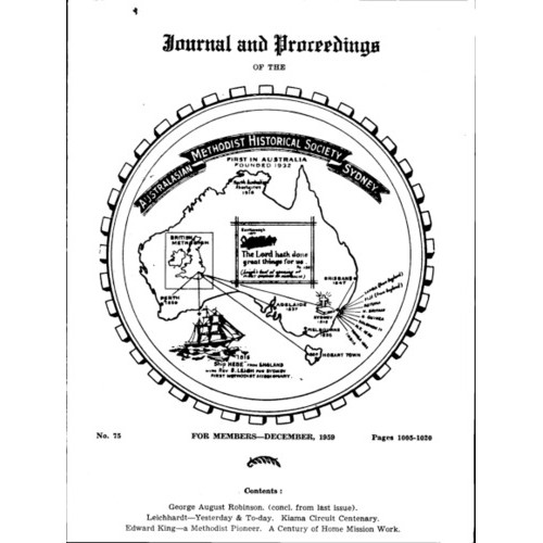 Journal and Proceedings of the Australasian Methodist Historical Society