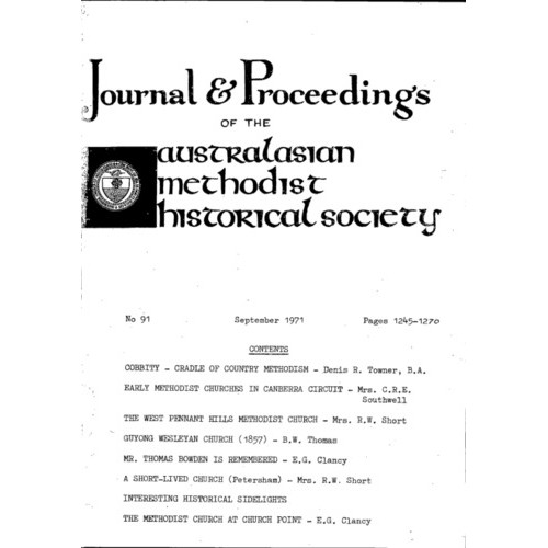 Journal and Proceedings of the Australasian Methodist Historical Society
