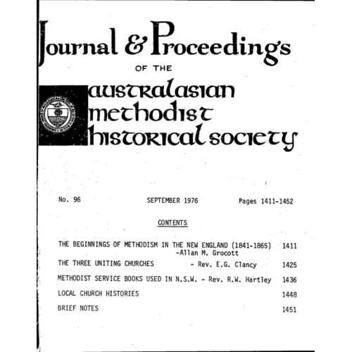 Journal and Proceedings of the Australasian Methodist Historical Society