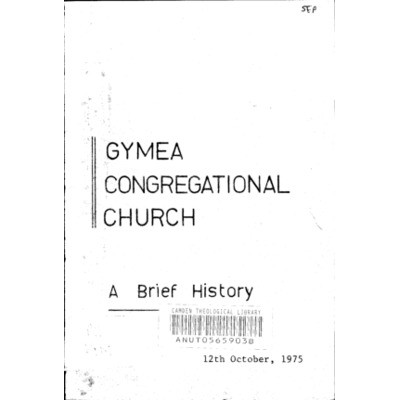Gymea Congregational Church; a brief history.