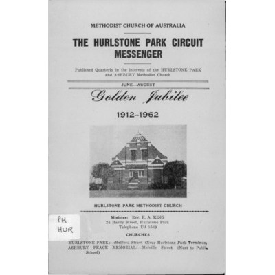 The Hurlstone Park Circuit Messenger; golden jubilee 1912-1962.