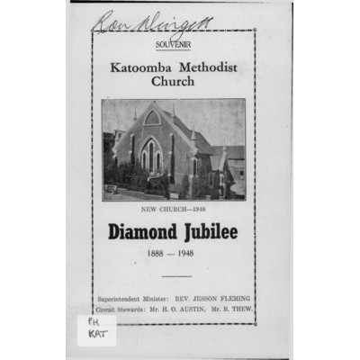 Katoomba Methodist Church,; diamond jubilee 1888-1948.