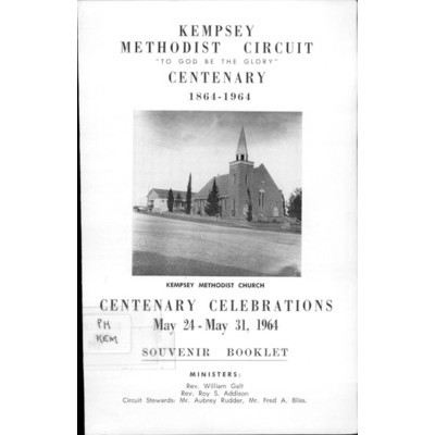Kempsey Methodist Circuit centenary 1864-1964: souvenir booklet.