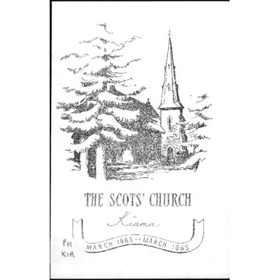 A History of The Presbyterian Church in the Kiama District; comp.by the Rev. J.Mullan with additions by the Rev. M.D.McLeod. March 1863 - March 1963.