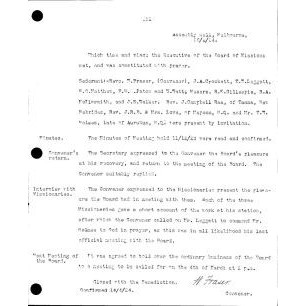 Board of Missions - Minutes