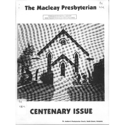 The Macleay Presbyterian centenary issue.
