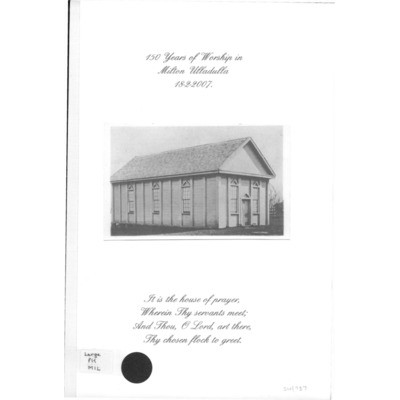 150 years of worship in Milton Ulladulla 1852-2007.
