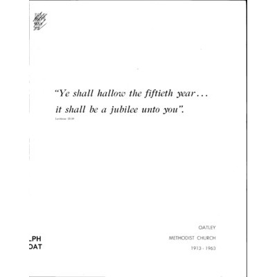 Ye shall hallow the fiftieth year... it shall be a jubilee unto you : Oatley Methodist Church : 1913-1963
