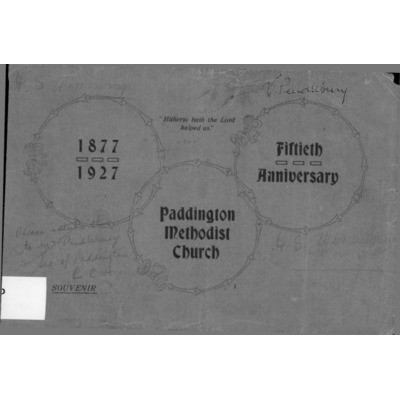 Paddington Methodist Church, Oxford Street, Paddington; fiftieth anniversary 1877-1927