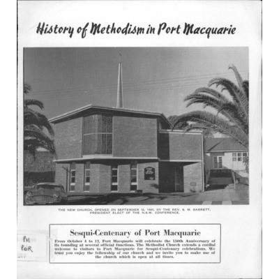 History of Methodism in Port Macquarie.