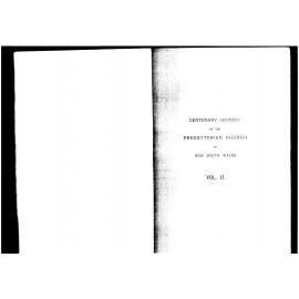 Centenary History of the Presbyterian Church in New South Wales, Vol. 2