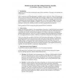 Doctrine in the life of the Uniting Church in Australia : a consultation.