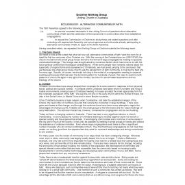 Ecclesiology : alternative communities of faith.