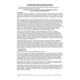 Living and believing within the unity and faith of the One Holy, Catholic and Apostolic Church