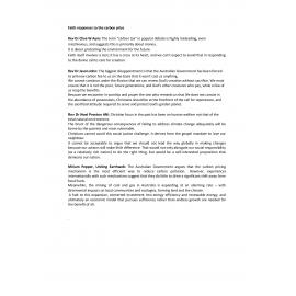 Faith responses to the carbon price