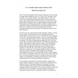 CCA Assembly, Kuala Lumpur, Malaysia, 2010