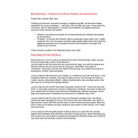 Bali bombing : prayers