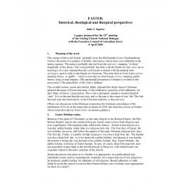 Easter : historical, theological and liturgical perspectives