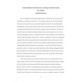 Evolving metaphors for divine mystery : God images and faith formation