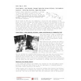Field report : Jane Kennedy, Manager Papua New Guinea Projects, UnitingWorld