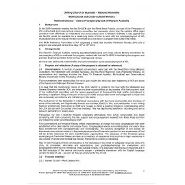 National Director, Multicultural & Cross-Cultural Ministry : visit to WA