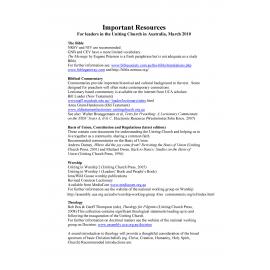Important resources for leaders in the Uniting Church in Australia