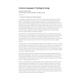 Inclusive language in theology and liturgy