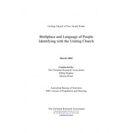 Birthplace and language of people identifying with the Uniting Church
