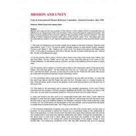 Mission and unity