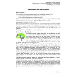 Neuroscience and faith formation