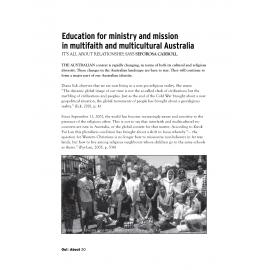 Education for ministry and mission in multifaith and multicultural Australia