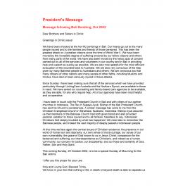 Bail bombing : President's message