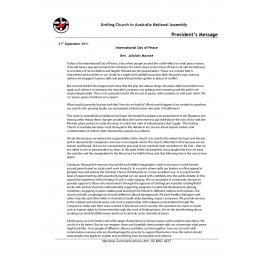 International Day of Peace : President's message