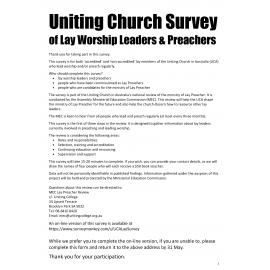 Uniting Church survey of Lay Worship Leaders & Preachers
