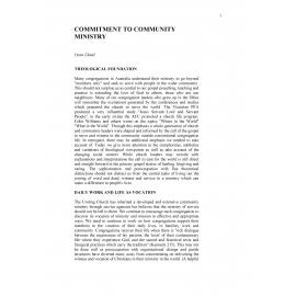 Commitment to community ministry