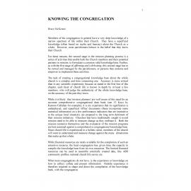 Knowing the congregation