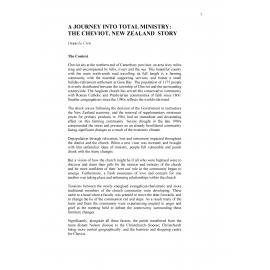 A journey into total ministry : the Cheviot, New Zealand story