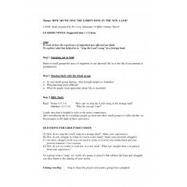 How do we sing the Lord's song in a new land. 2001