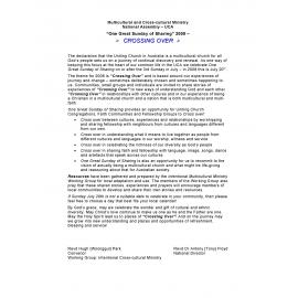 One great Sunday of sharing : Crossing over. 2008