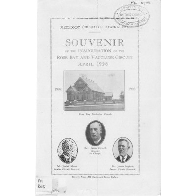 Souvenir of the inauguration of the Rose Bay and Vaucluse Circuit April, 1928; 1904-1928.