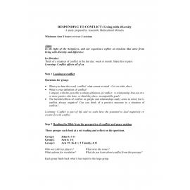 One great Sunday of sharing : Responding to conflict : living with diversity. 2001