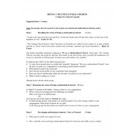 One great Sunday of sharing : Being a multicultural church : a study for church councils. 2001